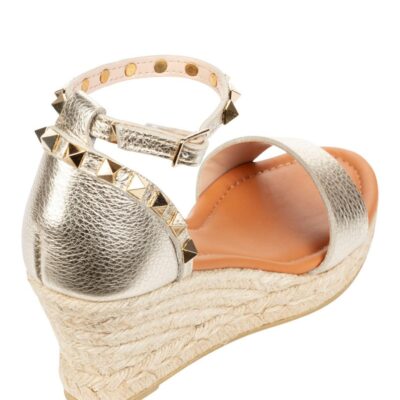 Women Bianca Buccheri Low Heeled Sandals | Bianca Buccherimaiorca Pale Gold Wedges